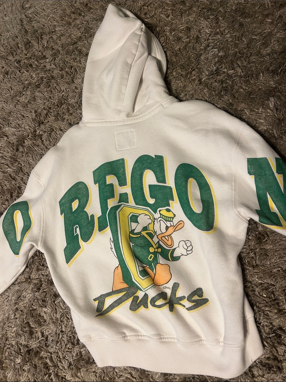 Hollister Oregon Ducks White & Green Pullover Hoodie